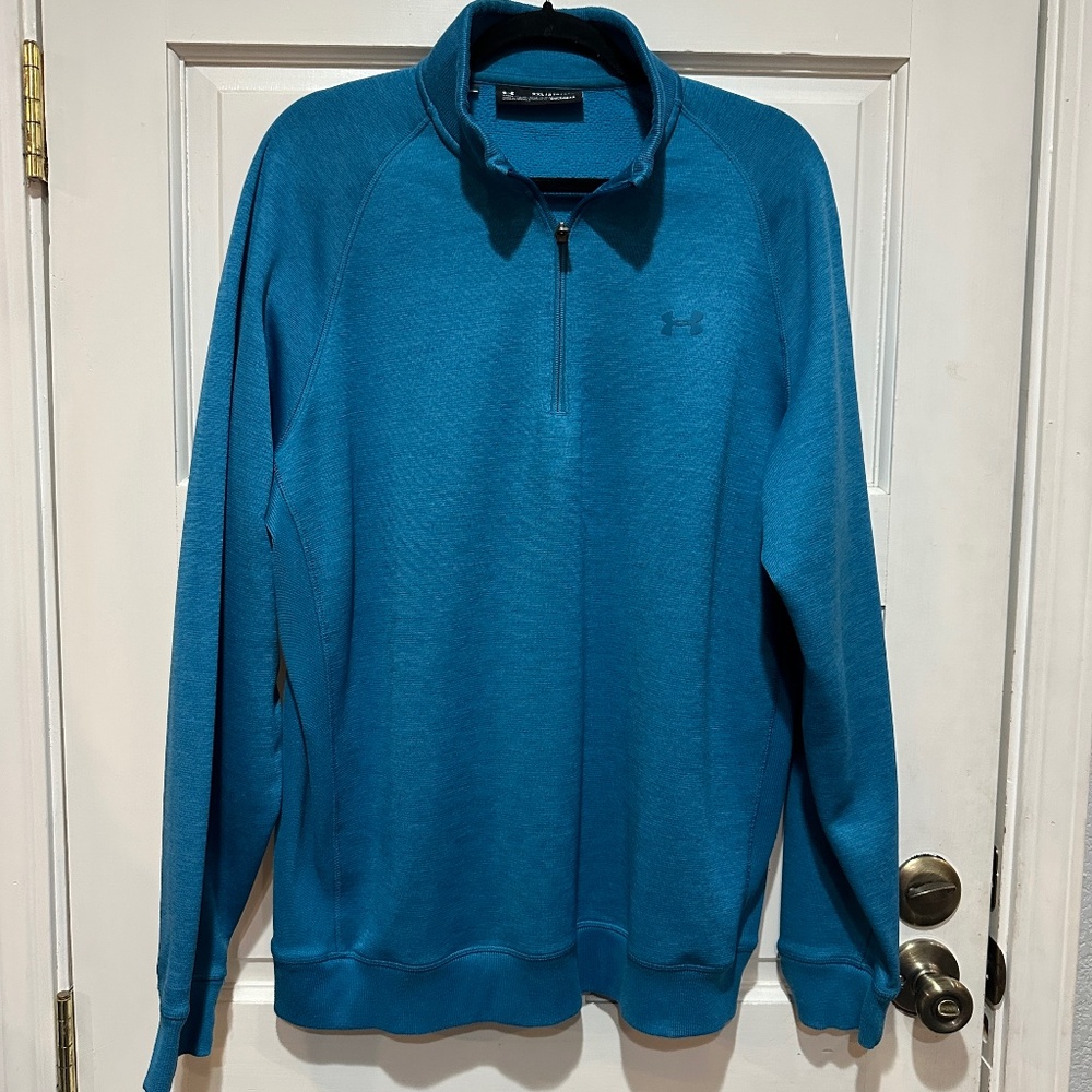 Under Armour UA Armour Fleece 1/2 Half Zip Pullover Loose Blue Teal Men’s XXL